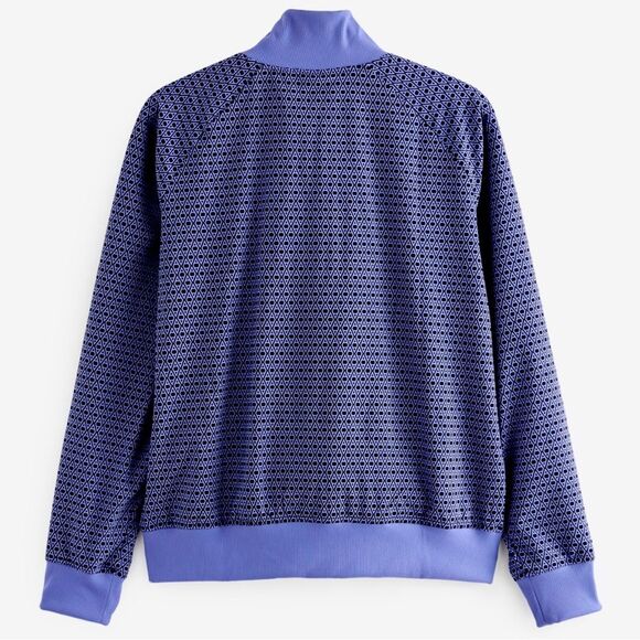 NWT Athleta Lightweight Brooklyn Bomber Jacket Geometric Periwinkle Blue Pockets - Picture 16 of 16